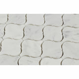 Carrara White Marble Polished Lantern Arabesque Mosaic Tile