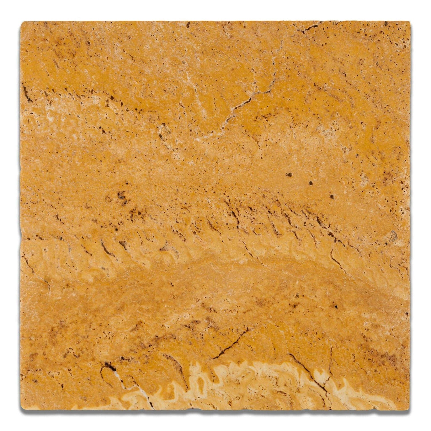 12 X 12 Gold / Yellow Travertine Tumbled Field Tile-Travertine Tile-American Tile Depot