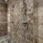 12 X 12 HCL Climb Gray Mosaico Matte Travertine Look Porcelain Tile-Porcelain Mosaic-American Tile Depot