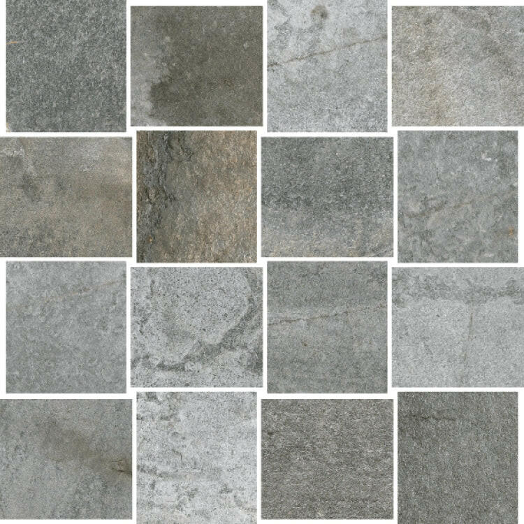 12 X 12 HCL Climb Gray Mosaico Matte Travertine Look Porcelain Tile-Porcelain Mosaic-American Tile Depot