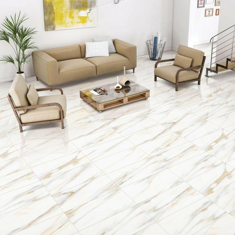 12 X 24 AGL Calacatta Gold Marble Look Polished Porcelain Tile-PORCELAIN-Large Format-American Tile Depot