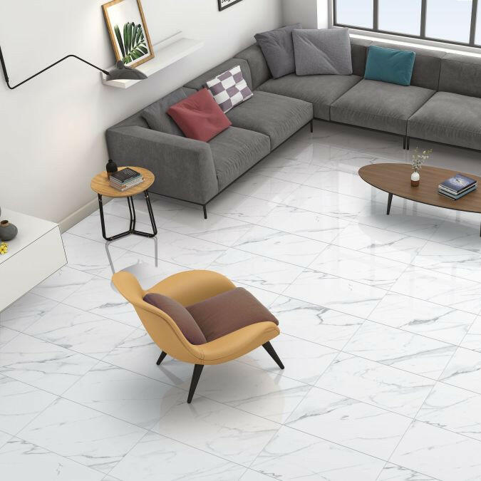 12 X 24 AGL Carrara Marble Look Matte Porcelain Tile