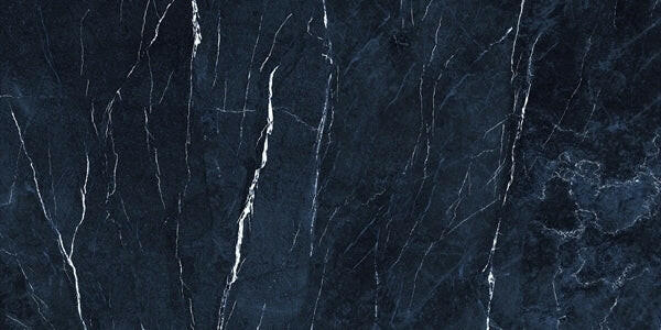 12 X 24 Antique Dark Blue Polished Marble Look Porcelain Tile-PORCELAIN-Large Format-American Tile Depot