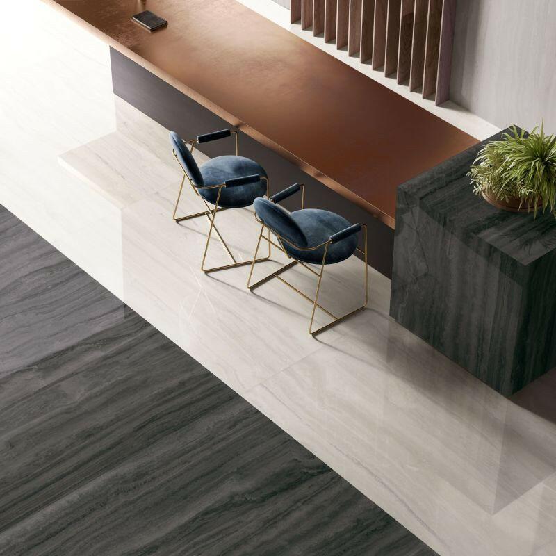 12 X 24 Appia Vein Cut White Polished Travertine Look Porcelain Tile-PORCELAIN-Large Format-American Tile Depot