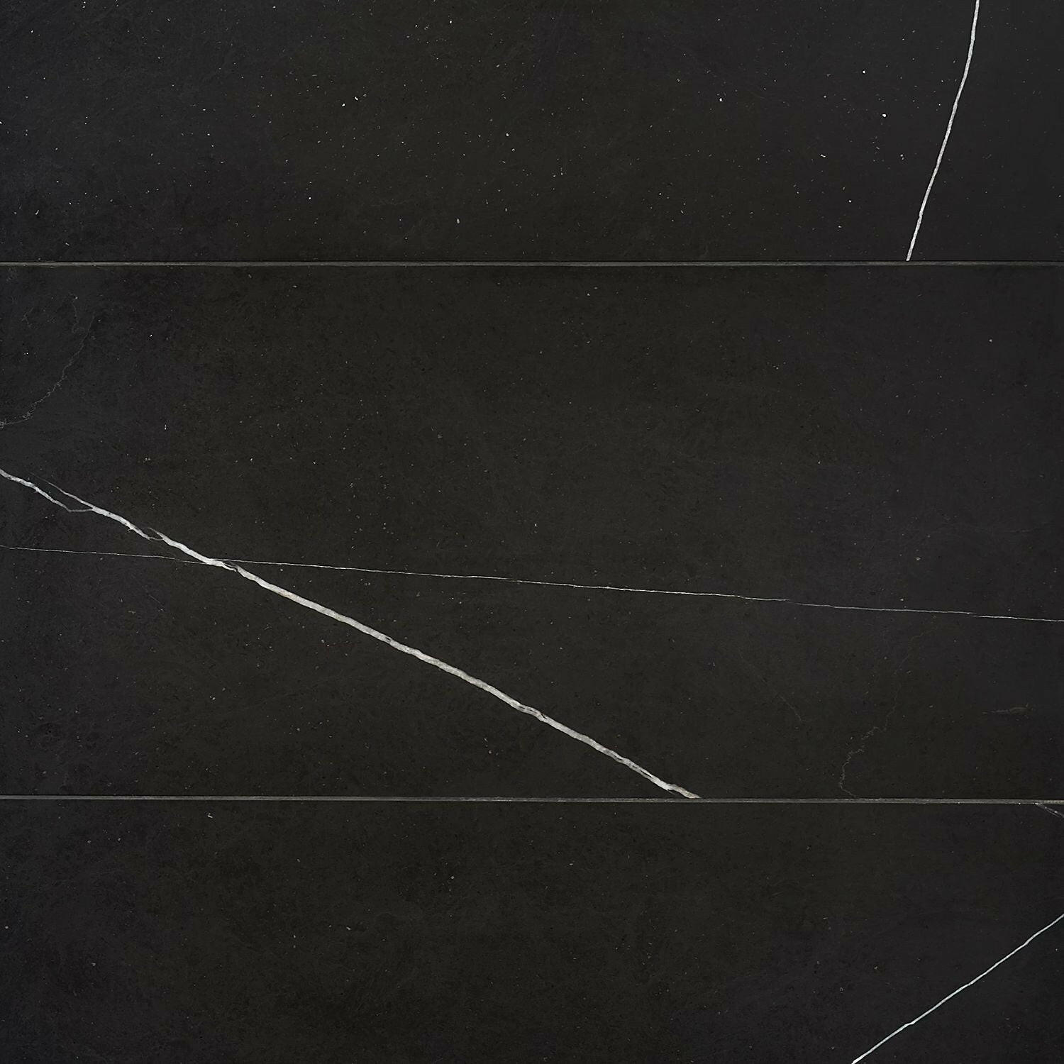 12 X 24 Black Marquina Marble Honed Tile-Marble Tile - Large Formate-American Tile Depot