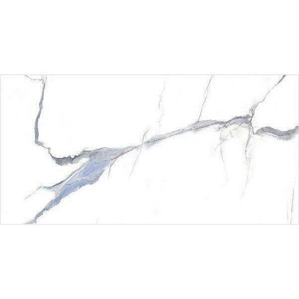 12 X 24 Calacatta Aqua Polished Marble Look Porcelain Tile-PORCELAIN-Large Format-American Tile Depot