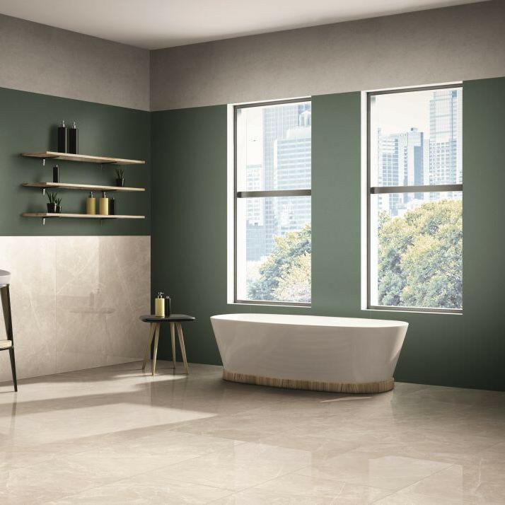 12 X 24 Dolomia White Luc Glossy Marble Look Porcelain Tile-PORCELAIN-Large Format-American Tile Depot