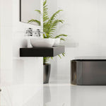 12 X 24 Full White Satin Matte Porcelain Tile-PORCELAIN-Large Format-American Tile Depot