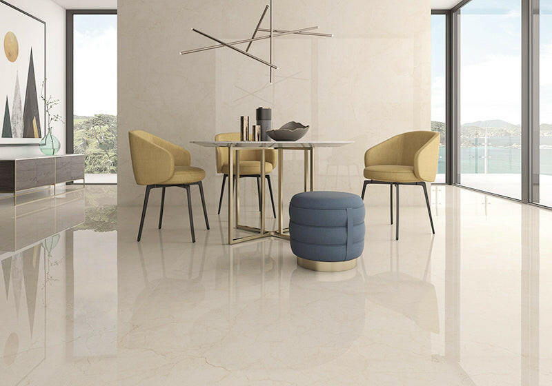 12 X 24 Larin Marfil Polished Marble Look Porcelain Tile-Porcelain Tile Large Formate-American Tile Depot