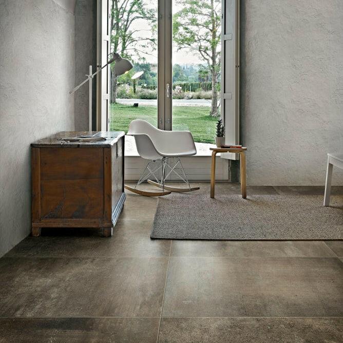 12 X 24 Matieres Brun Matte Concrete Look Porcelain Tile-PORCELAIN-Large Format-American Tile Depot