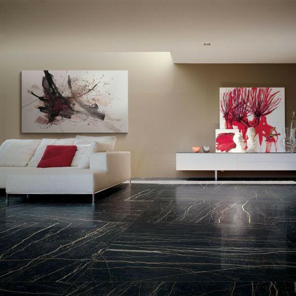 12 X 24 Prexious Thunder Night Glossy Marble Look Porcelain Tile-PORCELAIN-Large Format-American Tile Depot