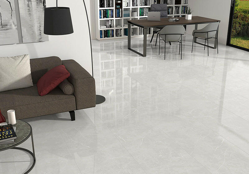 12 X 24 Puccini Perla Polished Marble Look Porcelain Tile-Porcelain Tile Large Formate-American Tile Depot