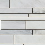 Oriental White / Asian Statuary Marble Polished Random Strip Mosaic Tile