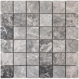 2 X 2 Tundra Gray (Atlantic Gray) Marble Honed Mosaic Tile