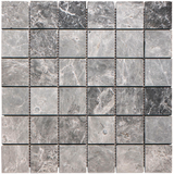 2 X 2 Tundra Gray (Atlantic Gray) Marble Honed Mosaic Tile