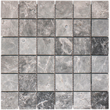 2 X 2 Tundra Gray (Atlantic Gray) Marble Polished Mosaic Tile