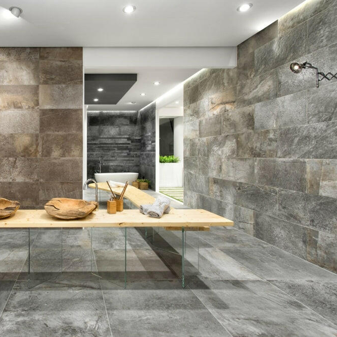 16 X 32 HCL Climb Gray Matte Travertine Look Porcelain Tile