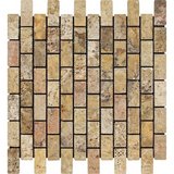 1 X 2 Scabos Travertine Tumbled Brick Mosaic Tile