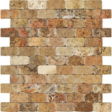 1 X 2 Scabos Travertine Tumbled CNC Arched 3-D Mosaic Tile