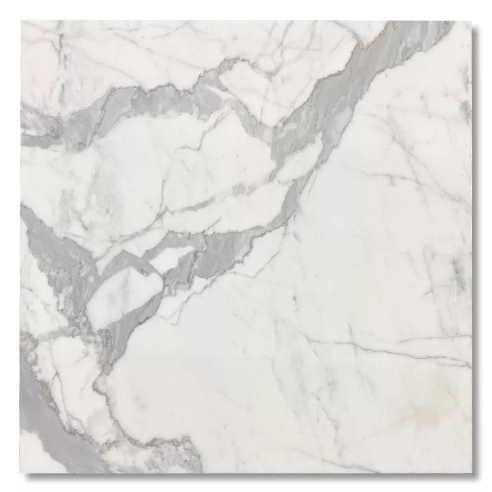 18 X 18 Italian Statuary White Marble Honed Tile-Marble Tile - Large Formate-American Tile Depot