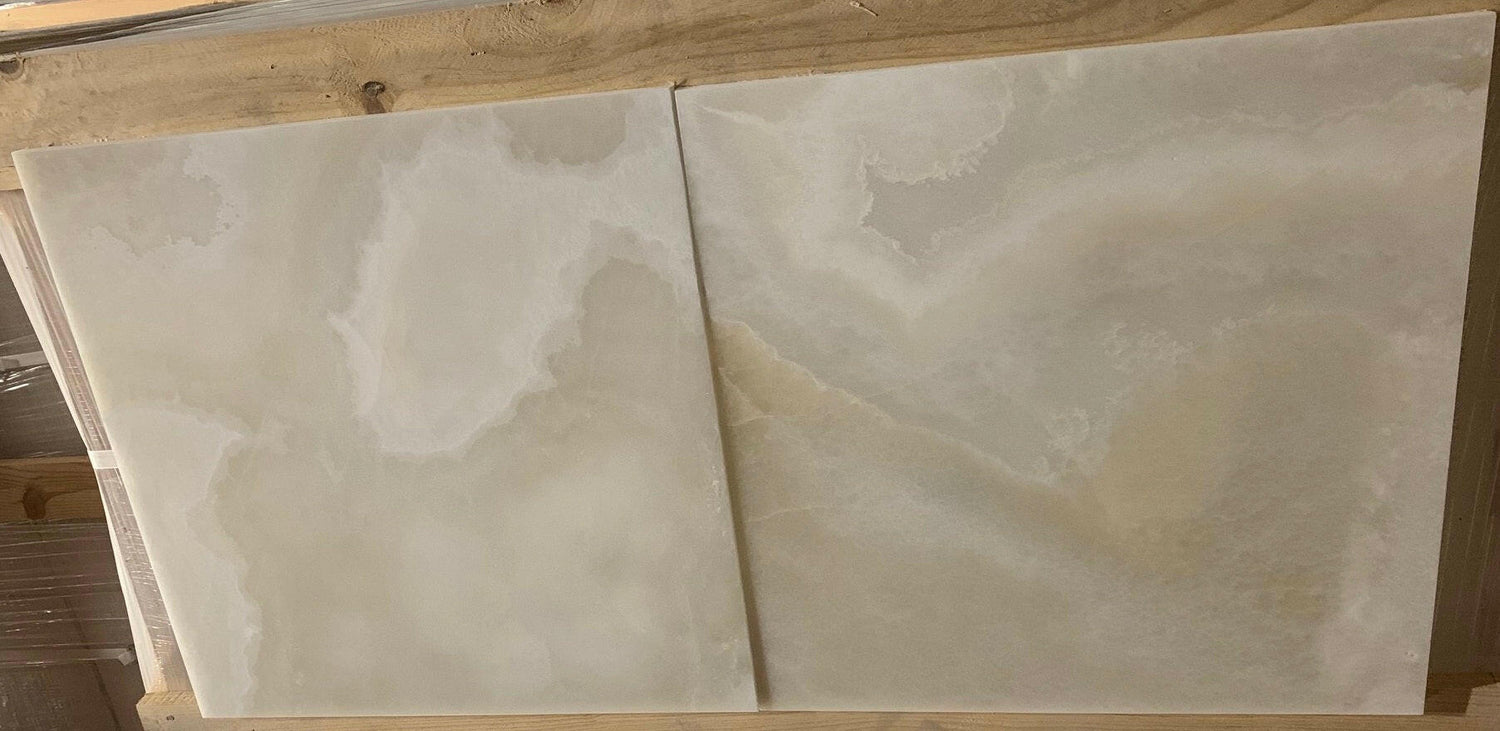 18 X 18 Premium White Onyx CROSS-CUT Polished Field Tile-Onyx Tile - Large Formate-American Tile Depot