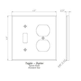 Italian Carrara White Marble Toggle Duplex Switch Wall Plate / Switch Plate / Cover - Polished