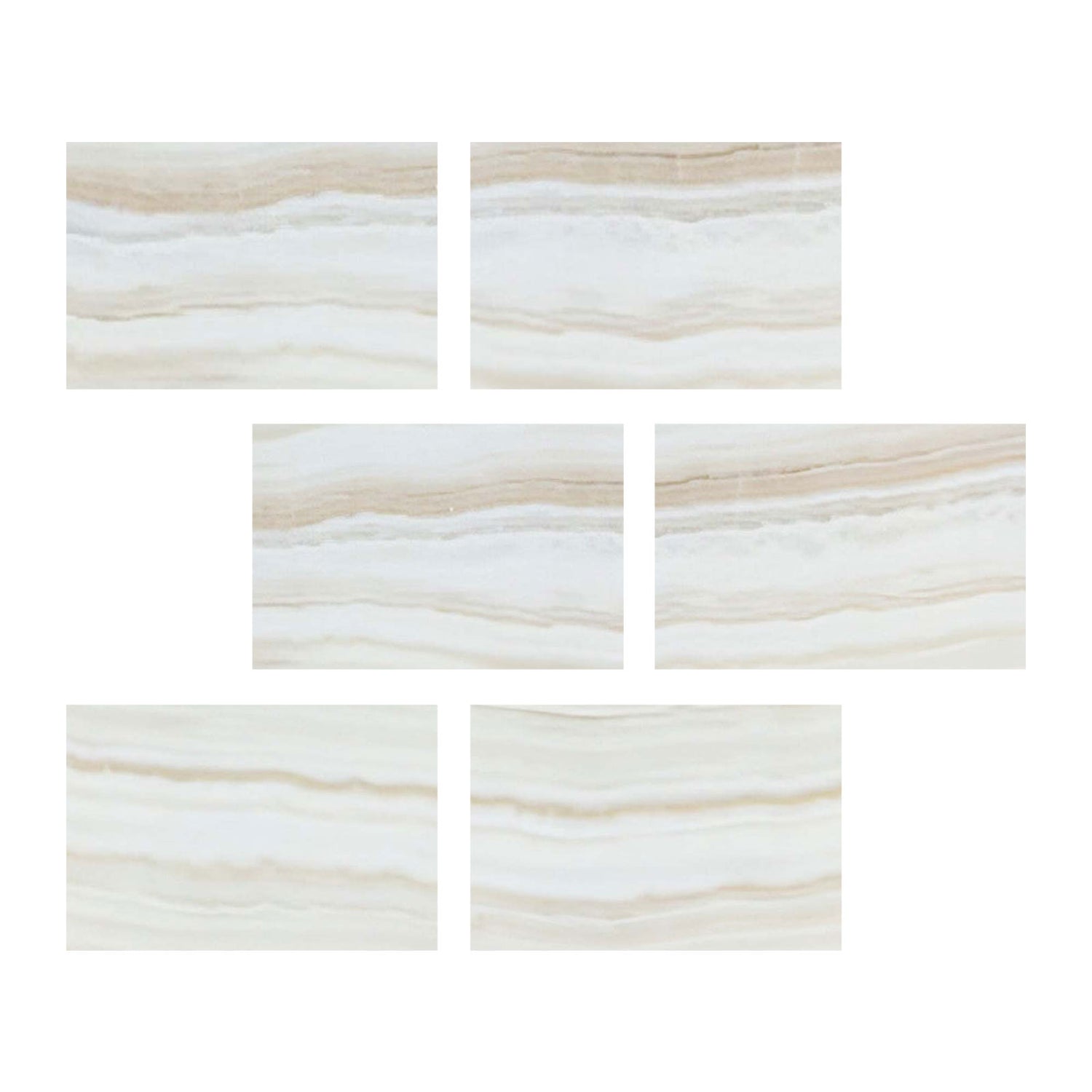 4 X 6 Premium White Onyx VEIN-CUT Polished Field Tile