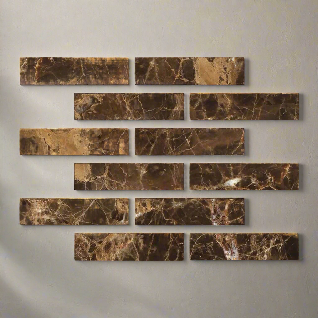 2 X 8 Emperador Dark Marble Polished Field Tile