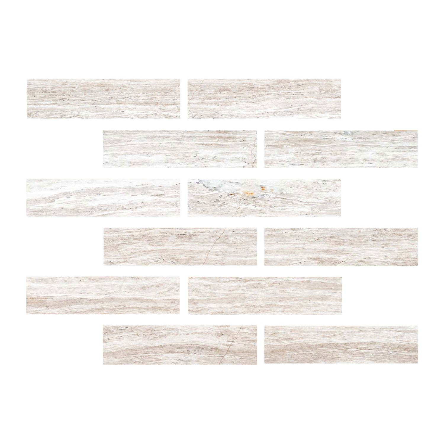 2 X 8 Haisa Light (White Wood / White Oak) Limestone Honed Tile