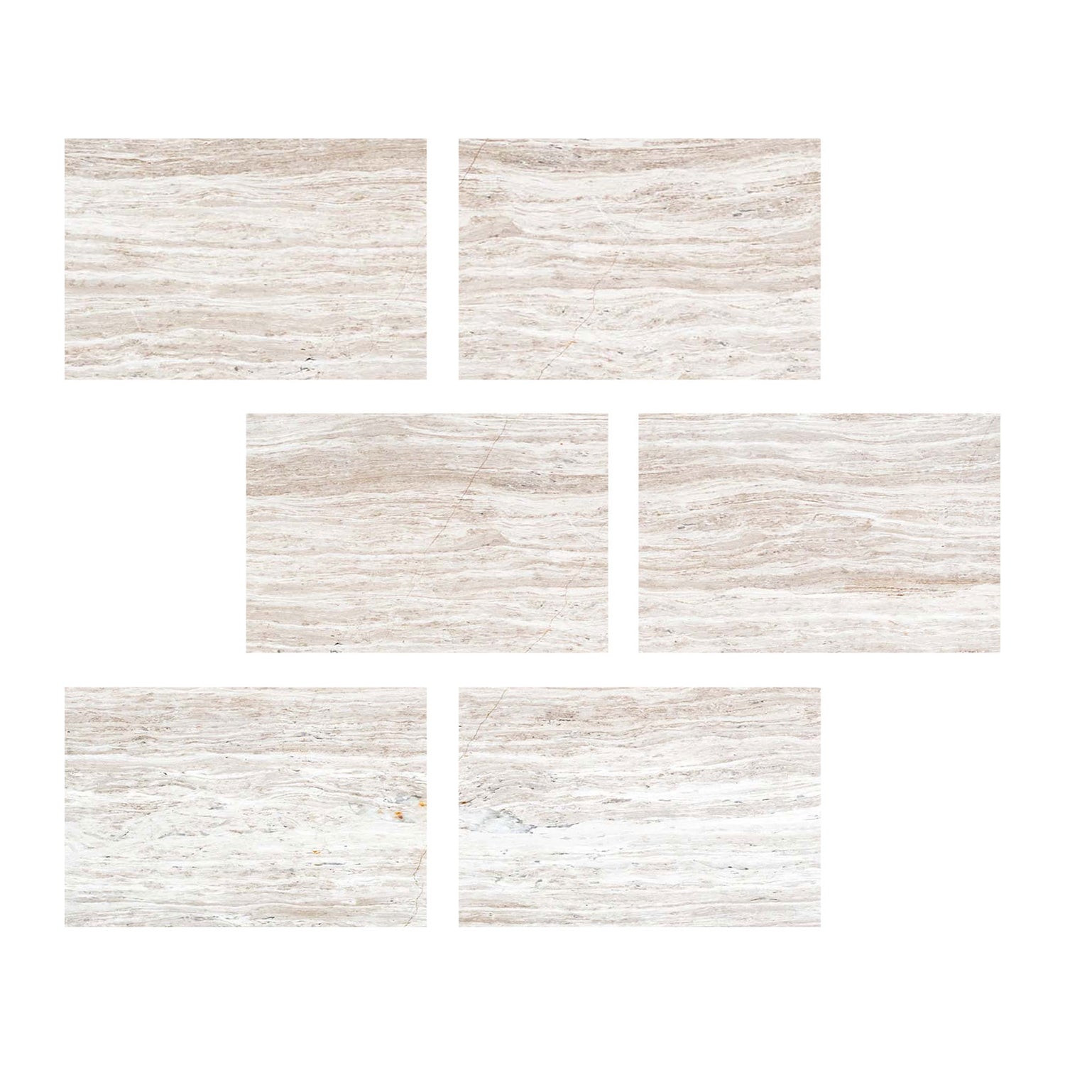 4 X 6 Haisa Light (White Wood / White Oak) Limestone Honed Tile