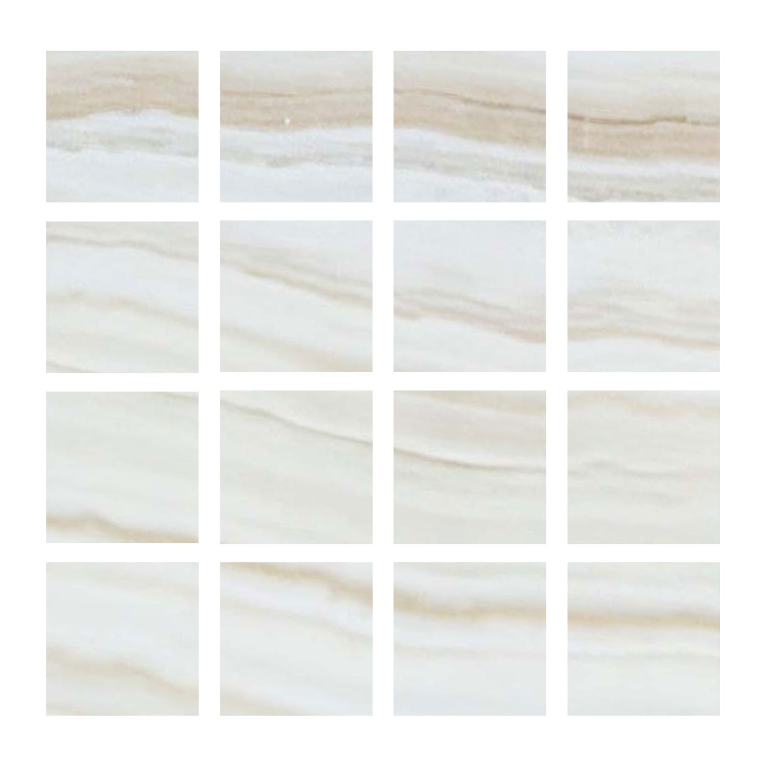 3 X 3 Premium White Onyx VEIN-CUT Polished Field Tile