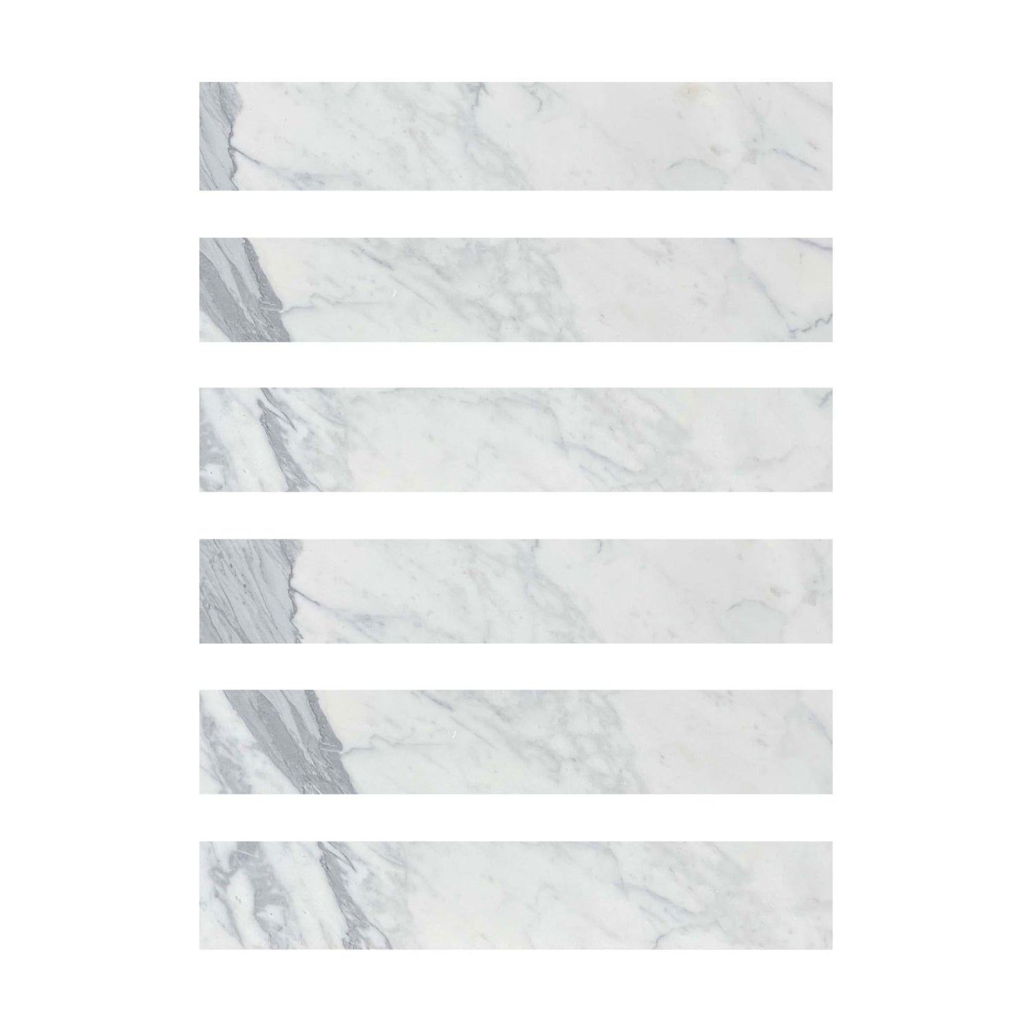 2 X 12 Italian Statuary White Marble Polished Tile