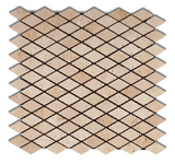 Ivory Travertine 1" Diamond Tumbled Mosaic Tile