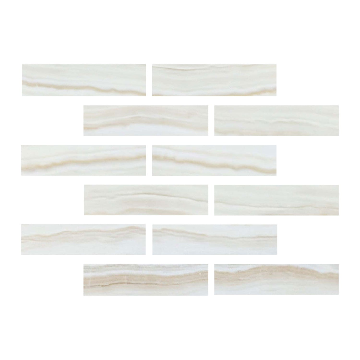 2 X 8 Premium White Onyx VEIN-CUT Polished Field Tile