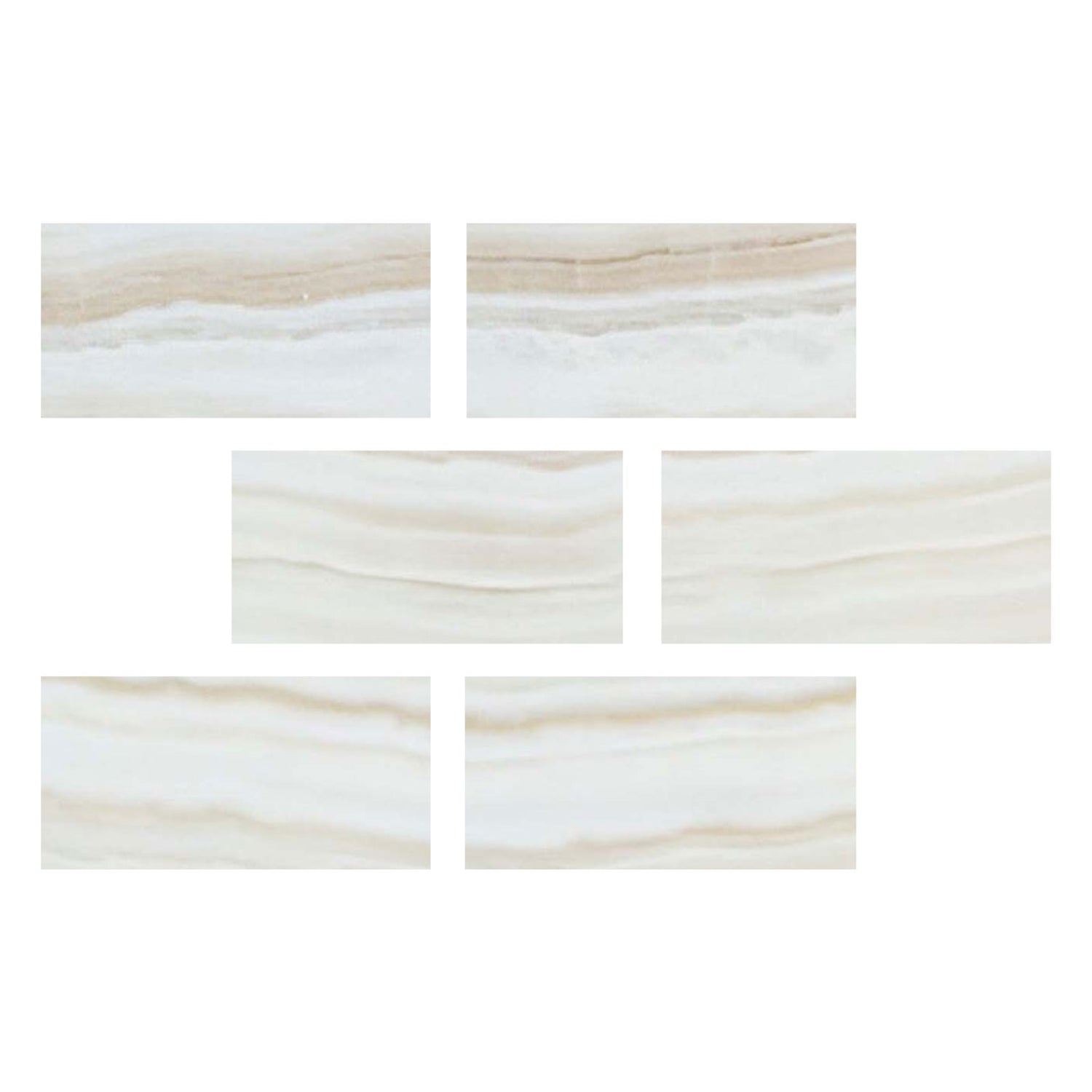 4 X 8 Premium White Onyx VEIN-CUT Polished Field Tile