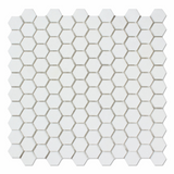 Thassos White Marble Polished 1" Mini Hexagon Mosaic Tile