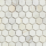 Calacatta Gold Marble Honed 1" Mini Hexagon Mosaic Tile