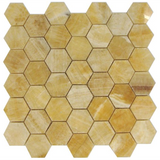 Honey Onyx Polished 2'' Hexagon Mosaic Tile