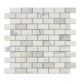 1 X 2 Calacatta Gold Marble Polished Brick Mosaic Tile-Marble Mosaic-American Tile Depot