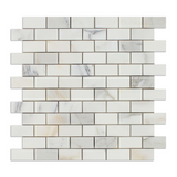 1 X 2 Calacatta Gold Marble Polished Brick Mosaic Tile