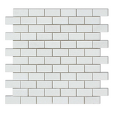 1 X 2 Thassos White Marble Polished Brick Mosaic Tile