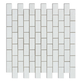 1 X 2 Thassos White Marble Polished Brick Mosaic Tile