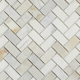 Calacatta Gold Marble Polished 1 x 2 Herringbone Mosaic Tile