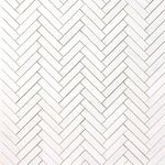 1×4 Bianco Dolomite Polished Herringbone Marble Mosaic Tile-Marble Mosaic-American Tile Depot