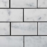 2 X 4 Carrara White Marble Honed Brick Mosaic Tile