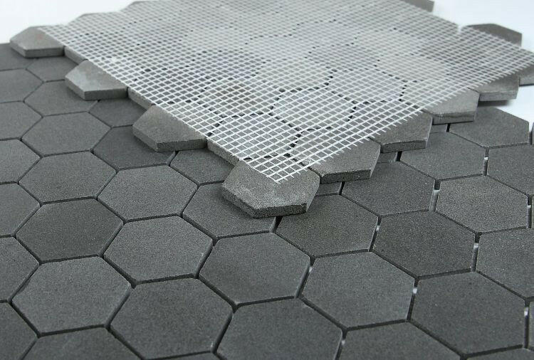 2" Beehive Basalt Hexagon Marble Mosaic Tile-Marble Mosaic-American Tile Depot