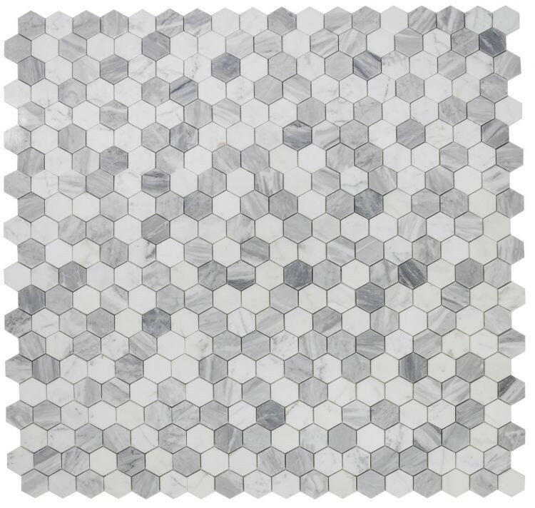 2" Beehive Dusk Honed Hexagon Marble Mosaic Tile-Marble Mosaic-American Tile Depot