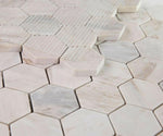 2" Beehive Eura Honed Hexagon Marble Mosaic Tile-Marble Mosaic-American Tile Depot