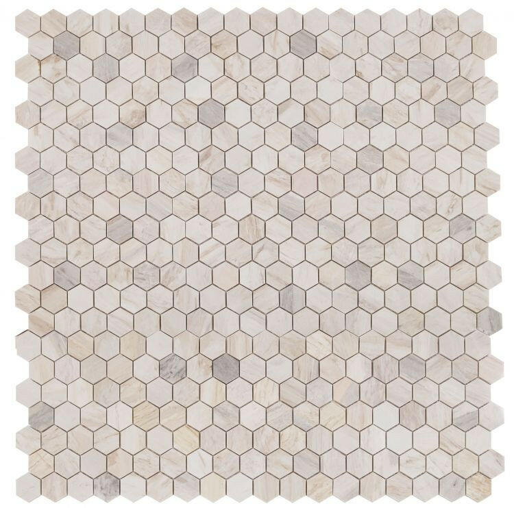 2" Beehive Eura Polished Hexagon Marble Mosaic Tile-Marble Mosaic-American Tile Depot