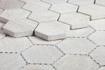 2" Beehive Grey Honed Hexagon Marble Mosaic Tile-Marble Mosaic-American Tile Depot